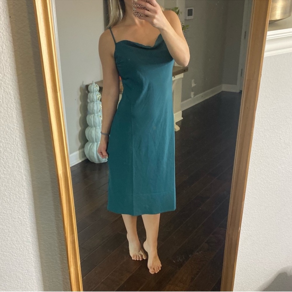 Levi’s emerald green slip midi dress